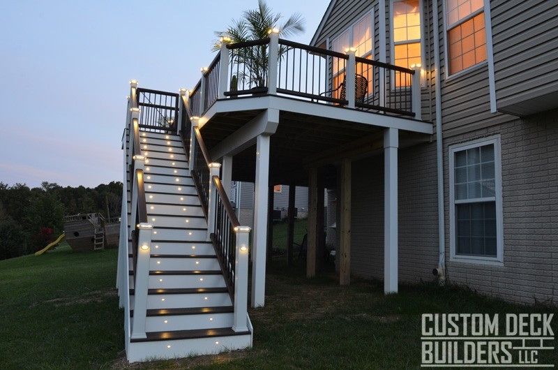 deck lighting at dusk