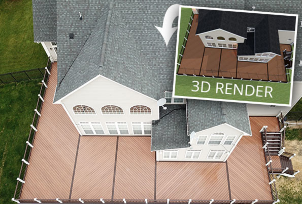 Deck Design 3 Trex elevations 3d rendering