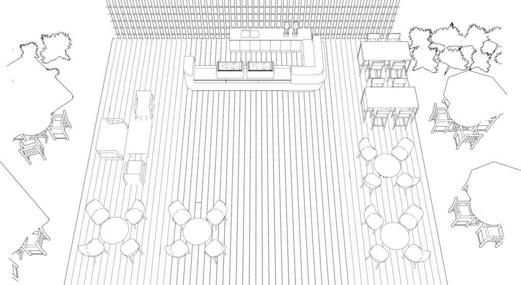 3D illustration of coffee shop